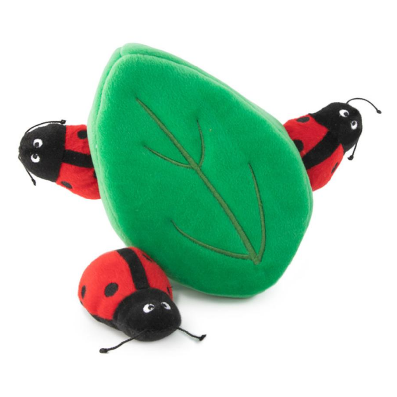 Zippy Paws Interactive Dog Toy | Ladybugs In Leaf | Peticular