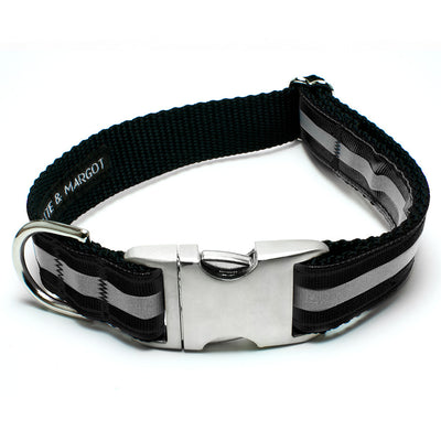 Black Reflective Dog Collar - Peticular