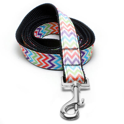 Bright Rainbow Chevron Dog Collar - Peticular