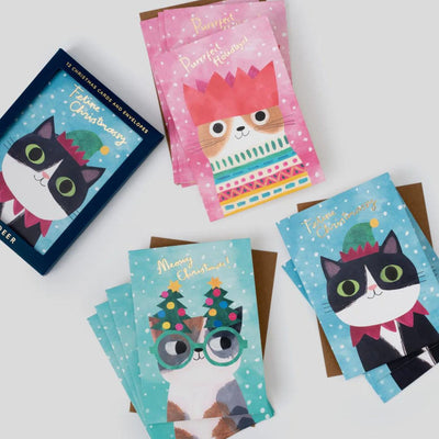 Cats In Hats Christmas Card Set | 12 Pack