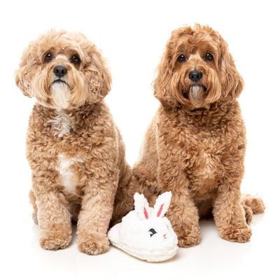 Easter Plush Dog Toy | Fluffy Bunny Slipper
