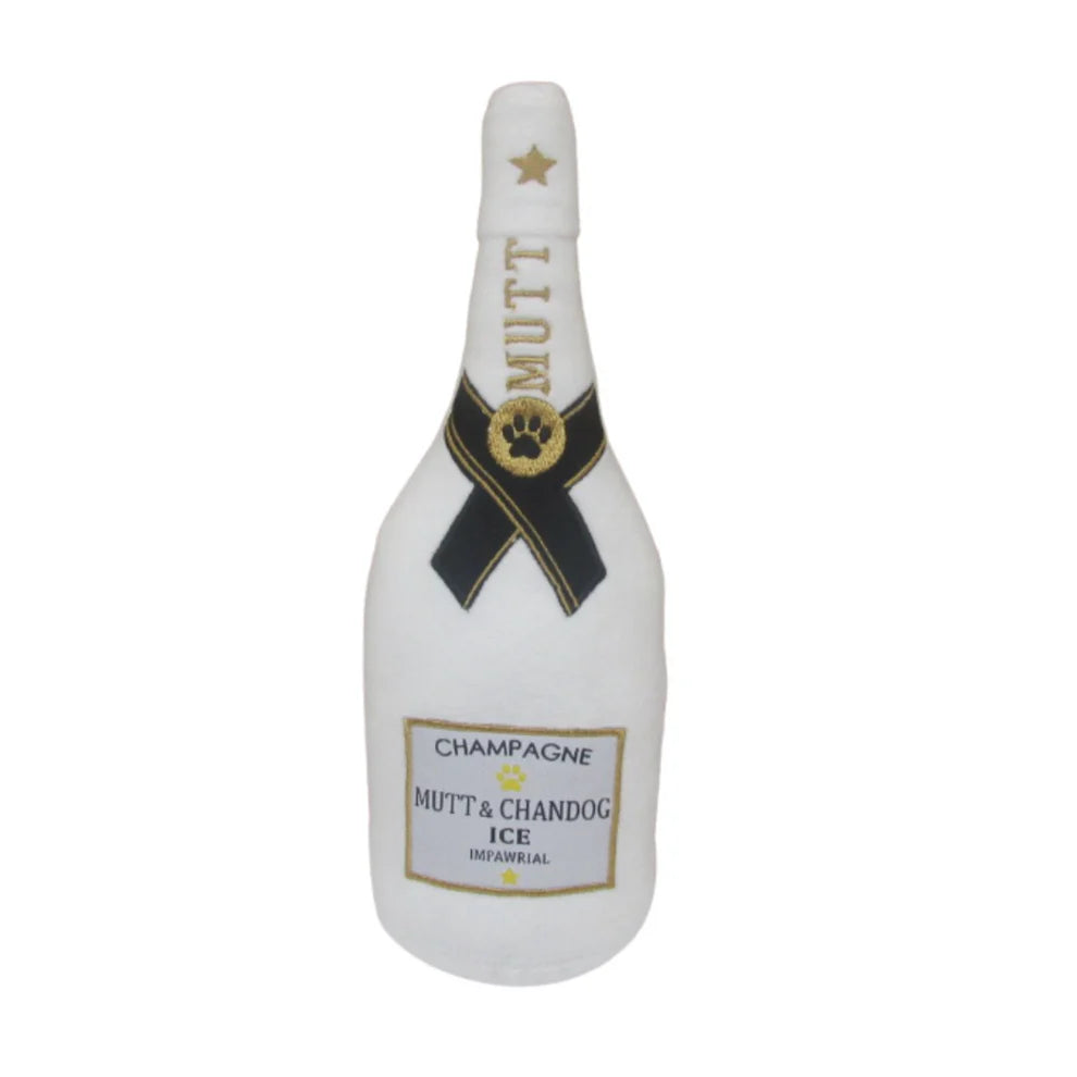 Plush Dog Toy | Mutt & Chandog Champagne (White)
