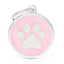 Pet ID Tag | Classic Pink Circle Paw + FREE Engraving