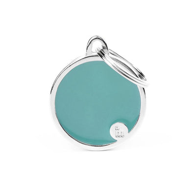 Pet ID Tag | Basic Handmade Pastel Blue Circle + FREE Engraving