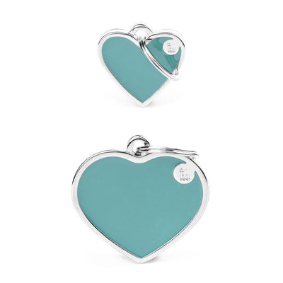 Pet ID Tag | Basic Handmade Pastel Blue Heart + FREE Engraving