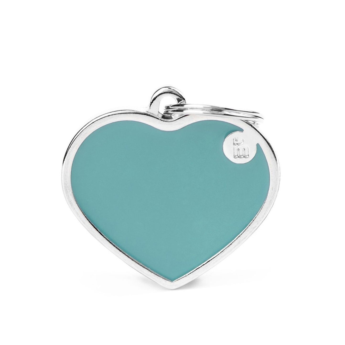 Pet ID Tag | Basic Handmade Pastel Blue Heart + FREE Engraving