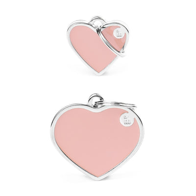 Pet ID Tag | Basic Handmade Pastel Pink Heart + FREE Engraving