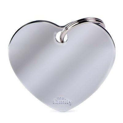 Pet ID Tag | Basic Heart Chrome + FREE Engraving