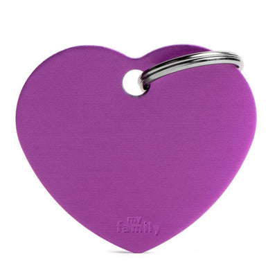 Pet ID Tag | Basic Heart Purple + FREE Engraving