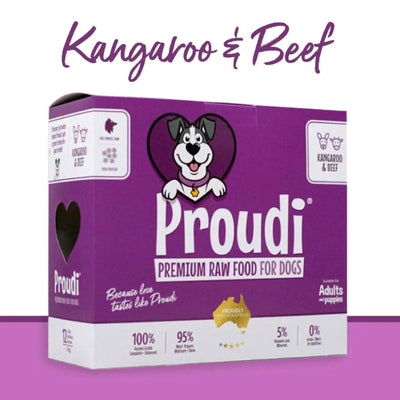 Proudi Frozen Raw Dog Food | Kangaroo & Beef