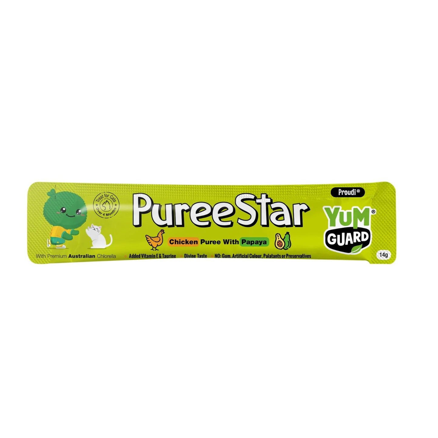 YumGuard Puree Star Cat Treat | Chicken & Papaya