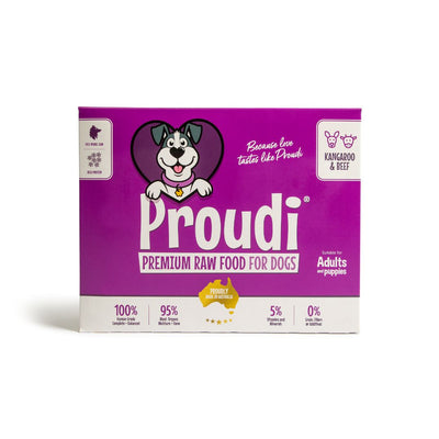 Proudi Frozen Raw Dog Food | Kangaroo & Beef