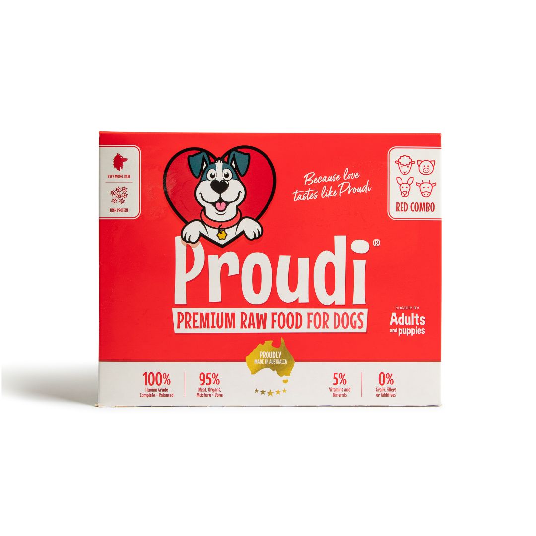 Proudi Frozen Raw Dog Food | Red Meat Combo