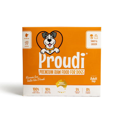 Proudi Frozen Raw Dog Food | Turkey & Chicken