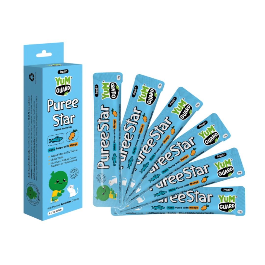 YumGuard Puree Star Cat Treat | Hake & Mango