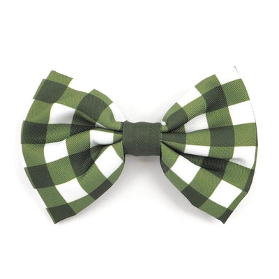 Traditional Green Gingham Xmas Bow Tie