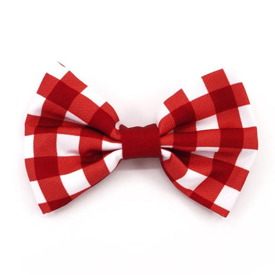 Traditional Red Gingham Xmas Bow Tie