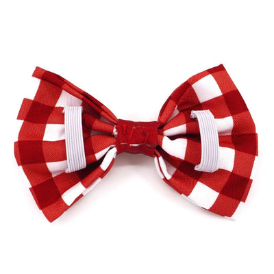 Traditional Red Gingham Xmas Bow Tie