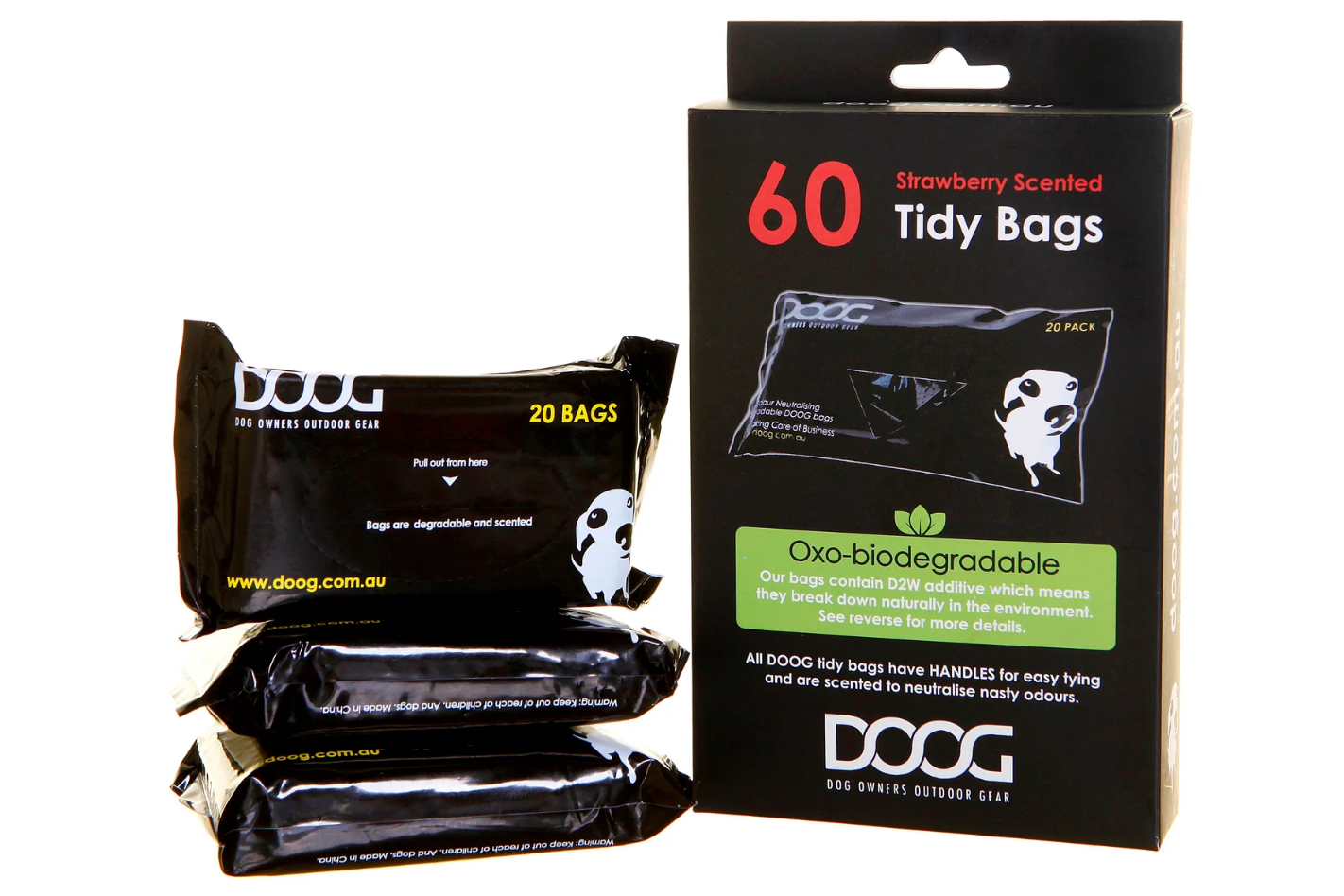 DOOG Tidy Poo Bags | 60 strawberry scented