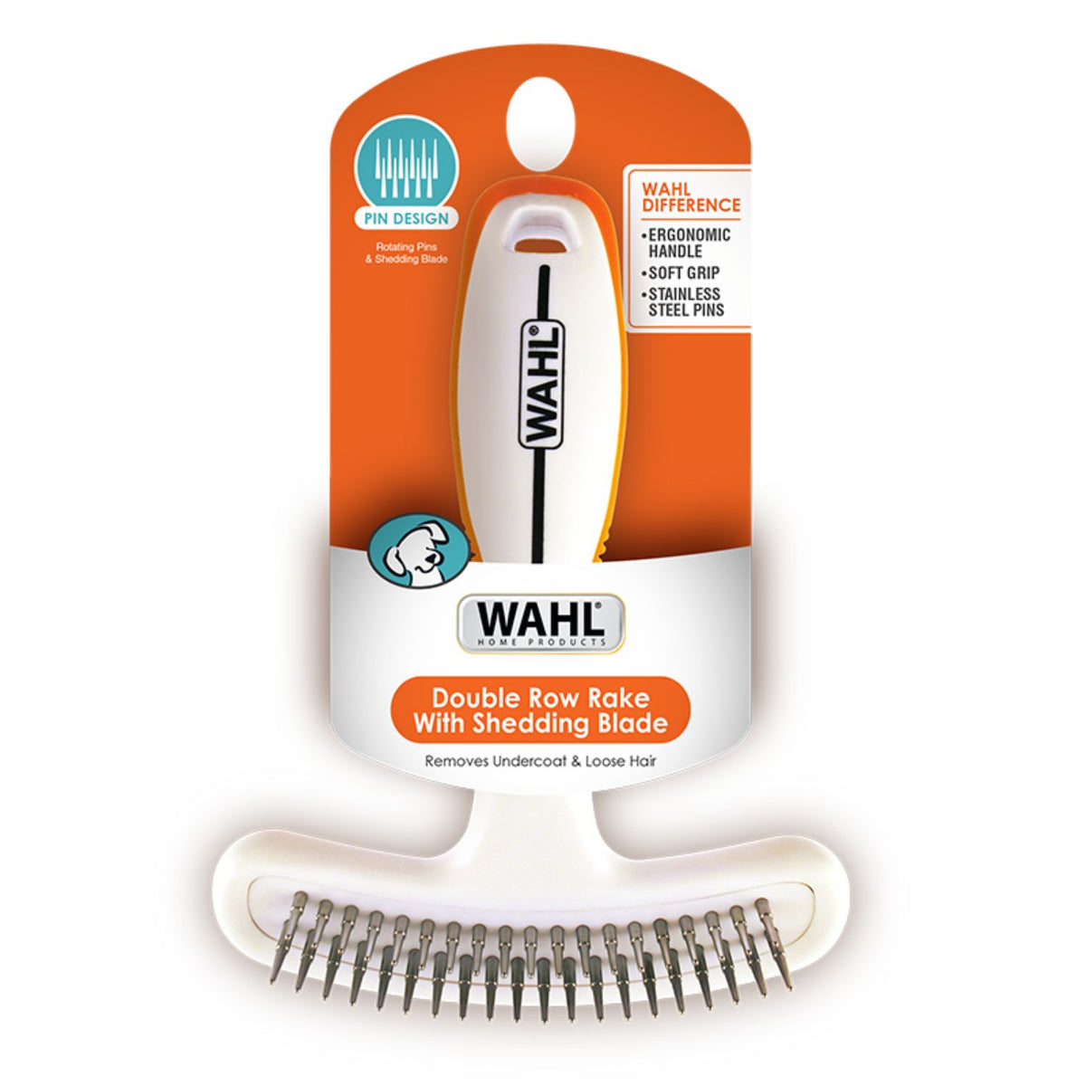 Double Row Rake WAHL | Double Row Rake & Shedding Blade Dog Brush – Peticular
