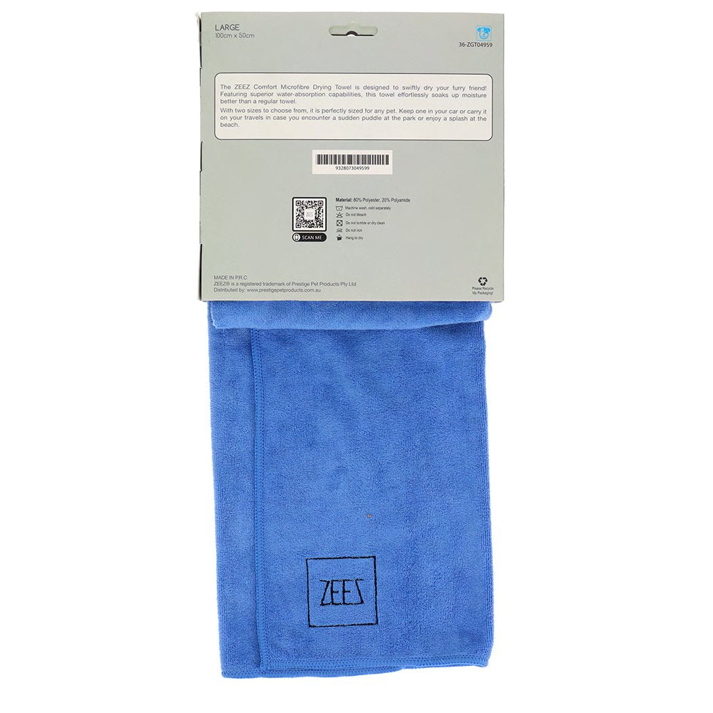 Zeez Comfort Microfibre Dog Towel - Peticular
