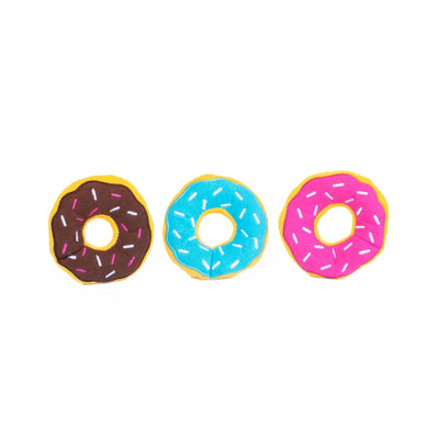 Donutz Plush Dog Toy Mini 3 pack