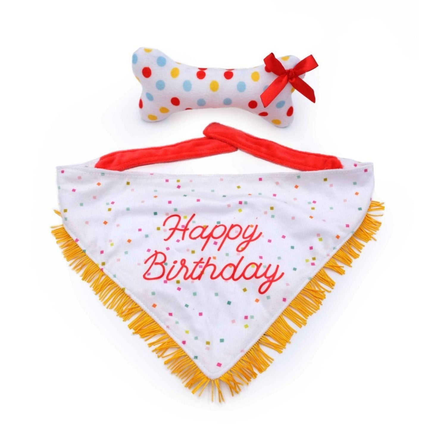 Birthday Bandana & Bone Dog Toy