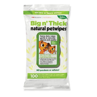 Petkin Big n' Thick Natural Petwipes | 100 Pack - Peticular