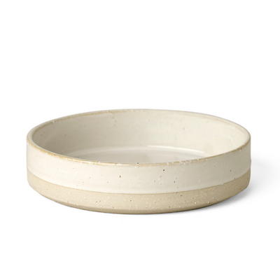 Natural White Stoneware | Dog Food Bowl