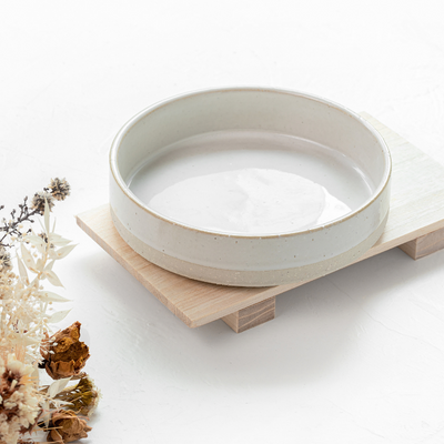 Natural White Stoneware | Dog Food Bowl
