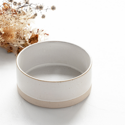 Natural White Stoneware | Dog Water Bowl