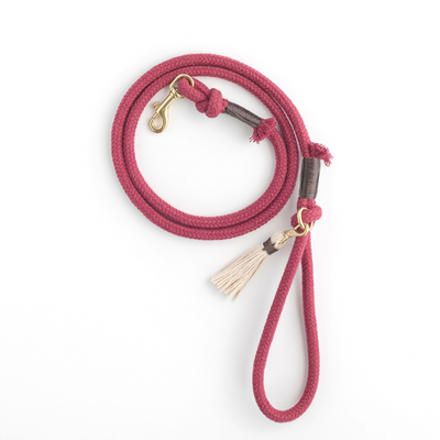 Plum Red | Organic Cotton Rope Dog Leash