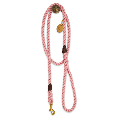 Rose Pink + Brass | All Weather Rope Dog Leash