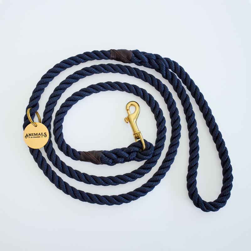 Royal Navy + Brass | All Weather Rope Dog Leash