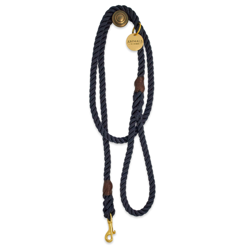 Royal Navy + Brass | All Weather Rope Dog Leash