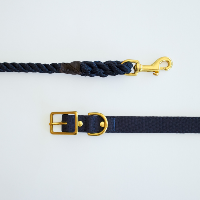 Royal Navy + Brass | All Weather Rope Dog Leash