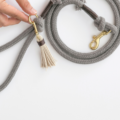 Stone Grey | Organic Cotton Rope Dog Leash