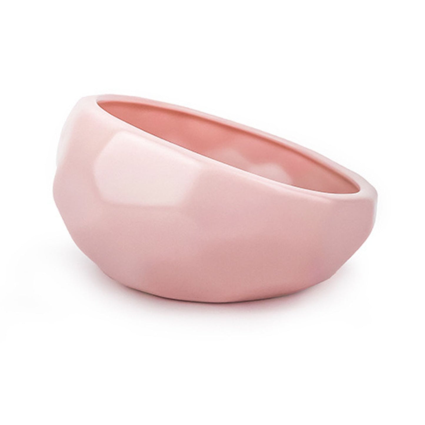 Honeycomb Ceramic Dog Bowl | Blush Pink