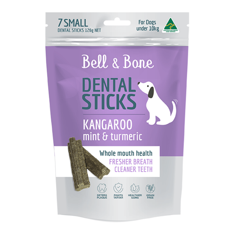 Bell & Bone Kangaroo, Mint and Turmeric Dental Sticks | Peticular