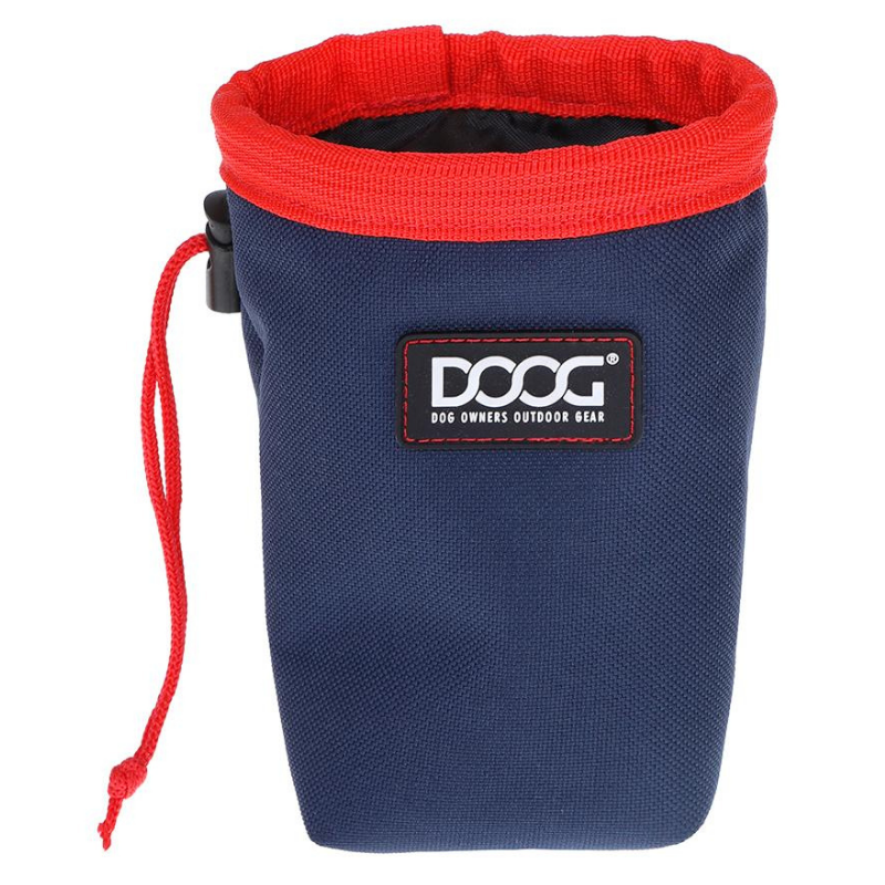 Small Good Dog Treat Pouch | Navy & Red