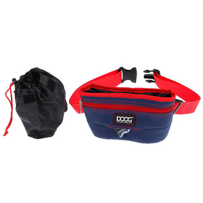 Large Good Dog Treat Pouch | Navy & Red