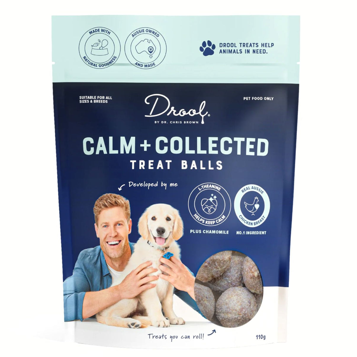 Drool Dr. Chris Brown - Calm + Collected Dog Treat Balls | Peticular