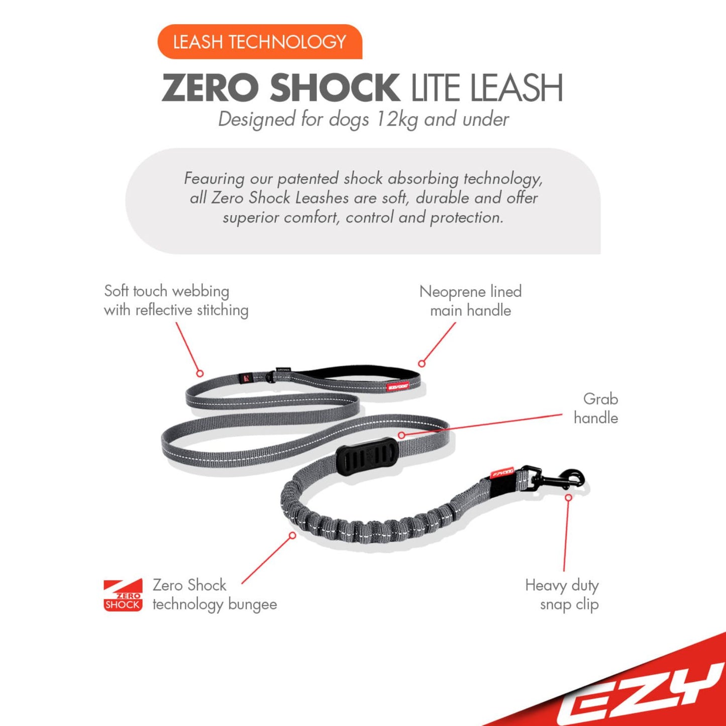 Zero Shock Bungee Dog LITE Leash