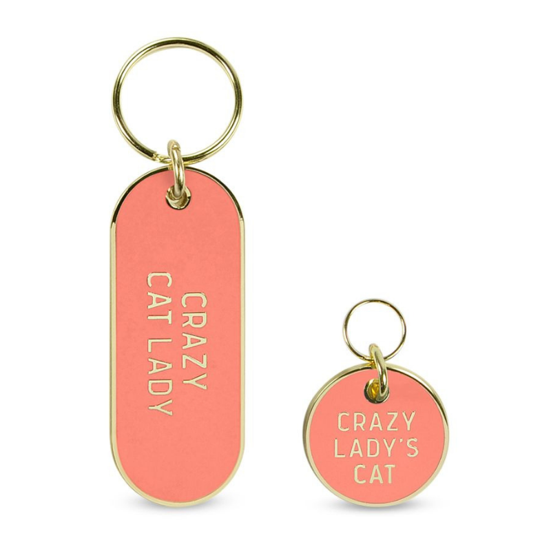 Independence Studios Pet Tag & Key Ring Gift Set | Crazy Cat Lady | Peticular