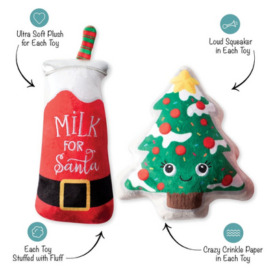 Santa Ready Christmas Dog Toy Set