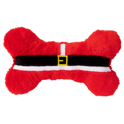 Furry Santa Bone Dog Toy