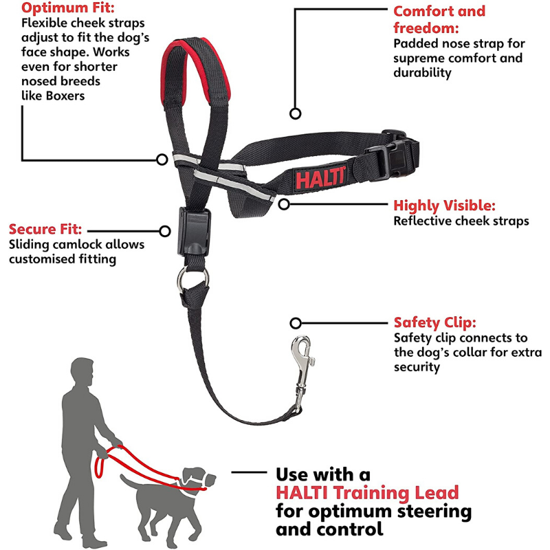 HALTI OptiFit Headcollar Dog Training Halter To Stop Pulling