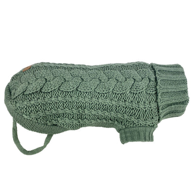 French Knit Dog Jumper | Eucalyptus