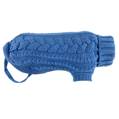 French Knit Dog Jumper | Indigo Blue