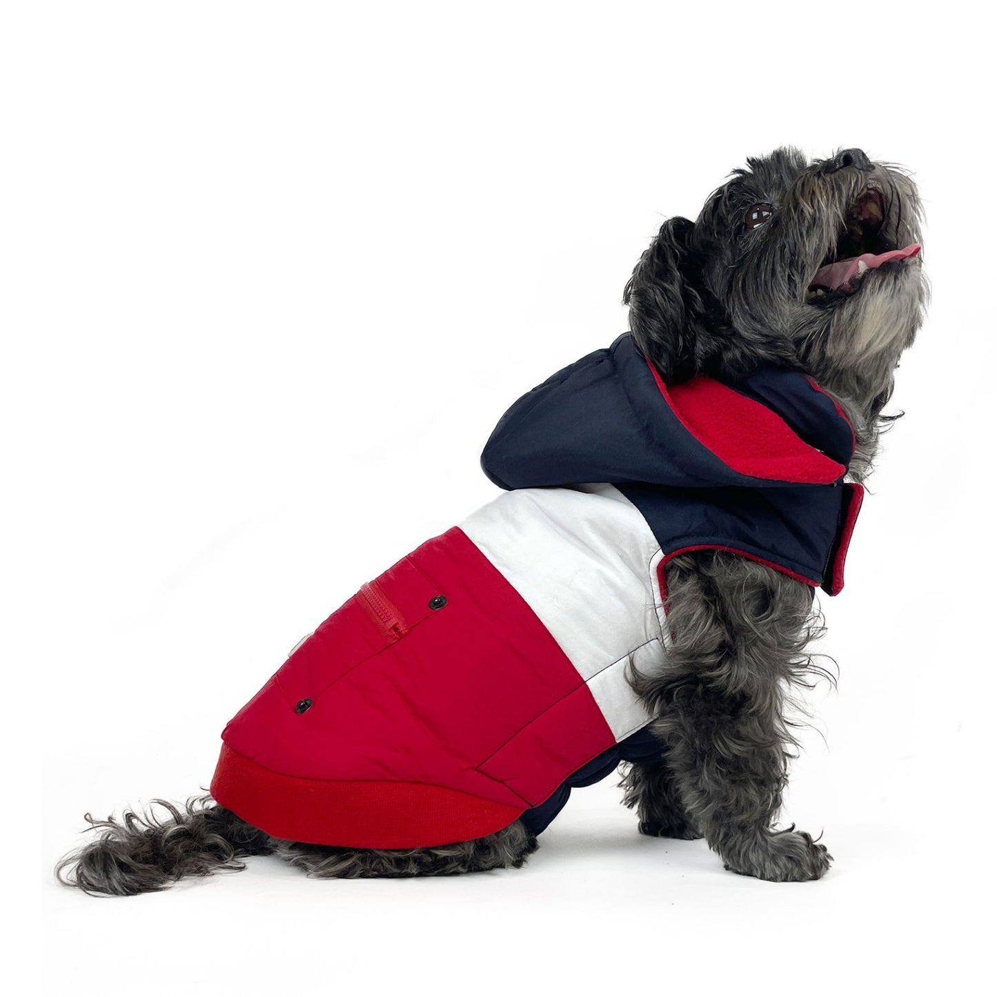 Mt Buller Waterproof Dog Coat | Navy + Red